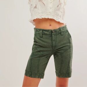 Free People | Bette Washed Moto Shorts in Dried Pine | Women’s Shorts | NWT